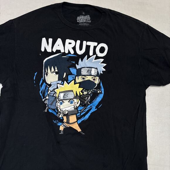 Mens XL Tshirt Naruto Anime Black T Shirt - Picture 1 of 4